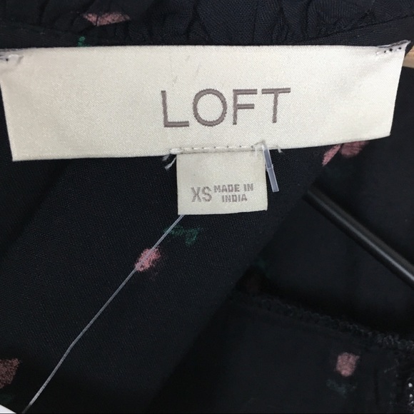 LOFT Midi Dress Prairie Peasant Boho Ruffle Floral Rosebud Garden Party XS NWT - Picture 11 of 12